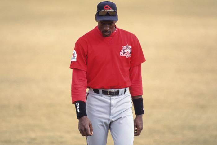 Michael Jordan playing minor league baseball.
